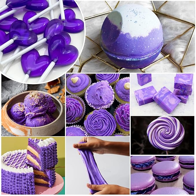 Food Coloring - Vivid Food Coloring for Baking, Cake Decorating, Cookie, Fondant, Macaron - Liquid Tasteless Food Color Dye for Airbrush, DIY Slime Making and Crafts - 6 fl.oz / 160ml (Purple)