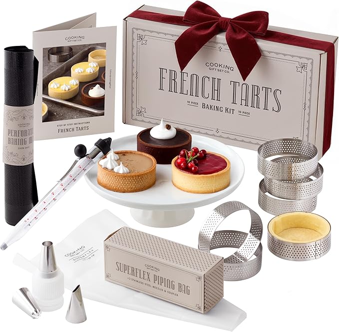 French Tart Baking Set | Mothers Day Unique Baking Gifts Kitchen Baking Supplies Present Food Making Kit For Adults & Parisian Cooking Tools for Pastry Dessert