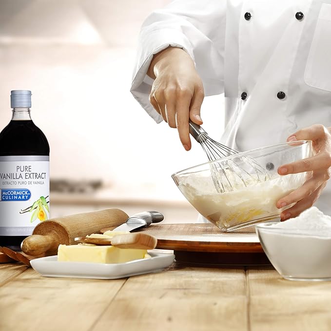 McCormick Culinary Vanilla Extract, 32 fl oz - One 32 Fluid Ounce Container of Gluten Free and Non-GMO Pure Vanilla Extract Made From Premium Vanilla Beans Perfect for Chefs & Home Bakers