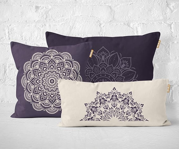 YKW 4 Pack Mandala Stencils for Painting - Reusable Large Mandala Templates - 14.5x7.7 Patterns for Wall, Fabric, Wood, Heterosexual Stone - DIY Home Decor Art Craft Supplies, Translucent and Soft