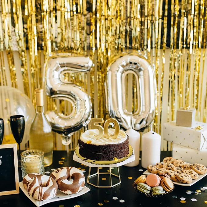50 Pack 10 Inch Cake Board Gold Cake Cardboard Rounds Disposable Cake Base Scallop Edge Grease Proof Cardboard Circles for Wedding Birthday Cake DIY