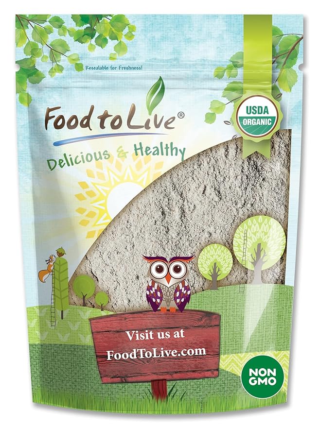 Food to Live Organic Dark Rye Flour, 1 Pound – Whole Grain, Non-GMO, Stone Ground, Kosher, Raw, Vegan, Bulk, Great for Baking Bread, Product of the USA