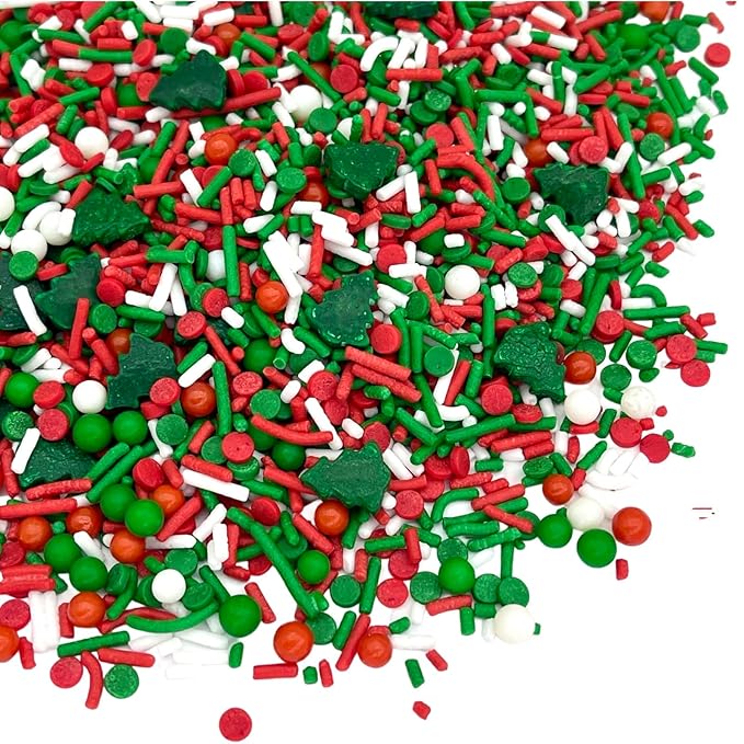 Elfin Around Sprinkle Medley | Christmas Sprinkles | Cookie Sprinkles | Cake Sprinkles | Holiday Sprinkles | Jimmies | Manvscakes | 8 Ounce Bag