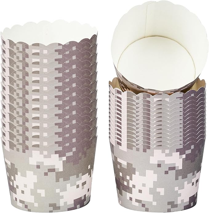 Panificio 3 Ounce Cupcake Wrappers, 200 Scalloped Baking Cups - Oven-Ready, Greaseproof, Assorted Paper Cupcake Liners, Disposable, For Birthdays, Baby Showers, Or Weddings - Restaurantware