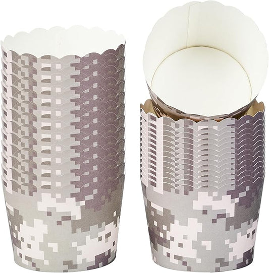 Panificio 3 Ounce Cupcake Wrappers, 200 Scalloped Baking Cups - Oven-Ready, Greaseproof, Assorted Paper Cupcake Liners, Disposable, For Birthdays, Baby Showers, Or Weddings - Restaurantware