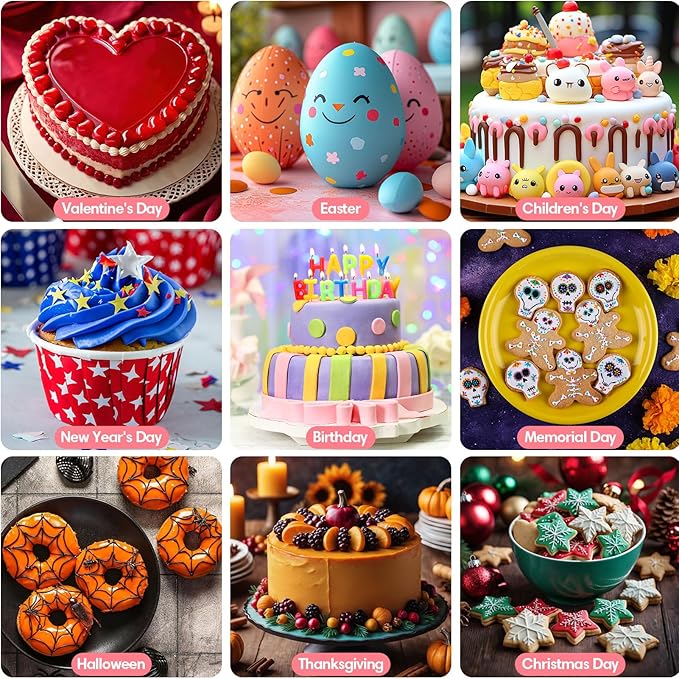 Gel Food Coloring 12 Colors Set for Cake Decorating,Cherrysea Edible Food Dye for Halloween Baking Royal Icing Cookie Supplies Gluten Free Food Grade Food Coloring Gel Kits, 0.25 Fl. Oz/Bottles
