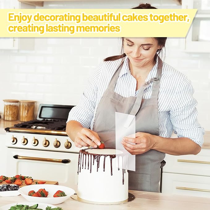 4 PCS Clear Acrylic Cake Scraper Smoother, Cake Smoother for Icing, Cake Scraper, Cake Stripes Edge Contour Comb for Cream Decorating Kitchen Baking Tool, Mousse Pastry Cutter, DIY
