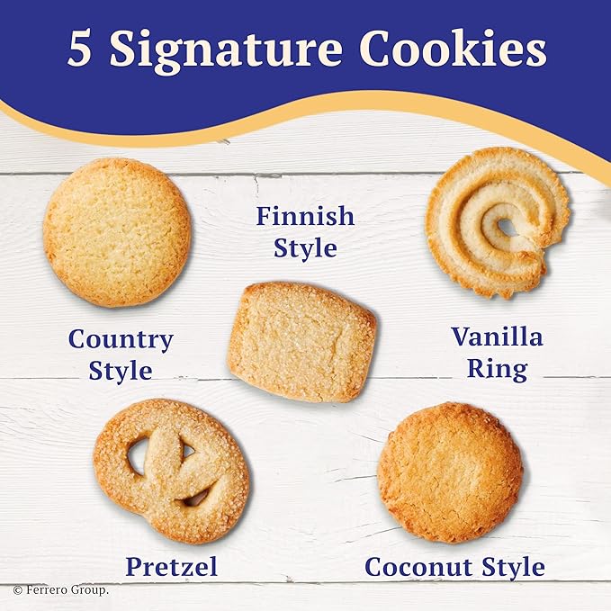 Royal Dansk Danish Butter Cookie Selection, 12 oz Tin – Authentic Assortment of Original Butter Cookies Made with Real Butter, No Preservatives or Artificial Colors, Perfect for Gifting
