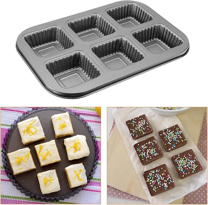 uxcell Ripple Muffins Pan 6-Cup Grey Nonstick Ripple Cupcake Pan Metal Baking Molds Pan All Edges Cupcake Pan for Oven Baking, Cornbread, Cupcakes, Cookie, Bread