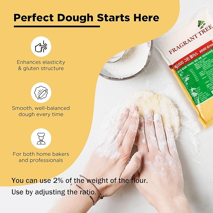 Bread Improver Powder – Dough Enhancer for Soft Bread, Baking Additive for Home Bakers, Yeast Booster Mix – 17.6 oz (500g) | 제빵 개량제
