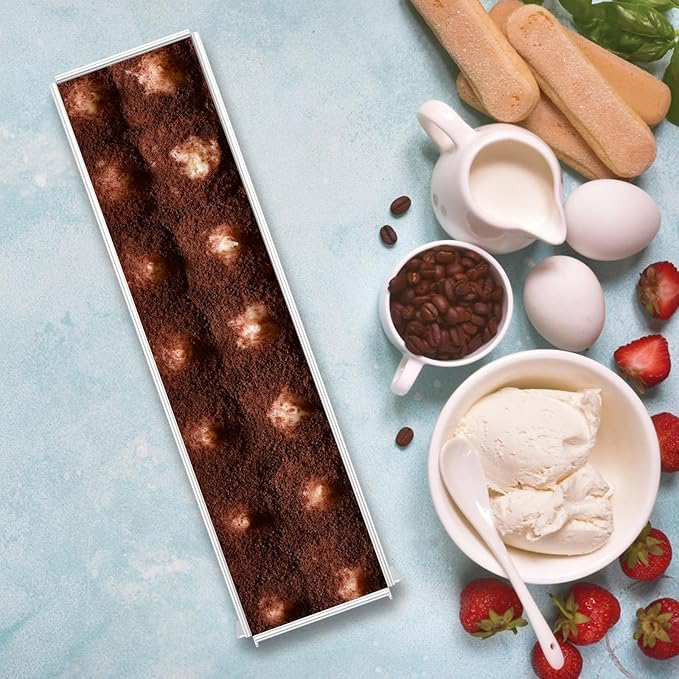 2 Pack Tiramisu Pan Rectangle Cake Mold Food Grade Aluminum, with Removable Frame Tiramisu Rectangle Trays Cake Pan for Tiramisu Cheesecake Mousse