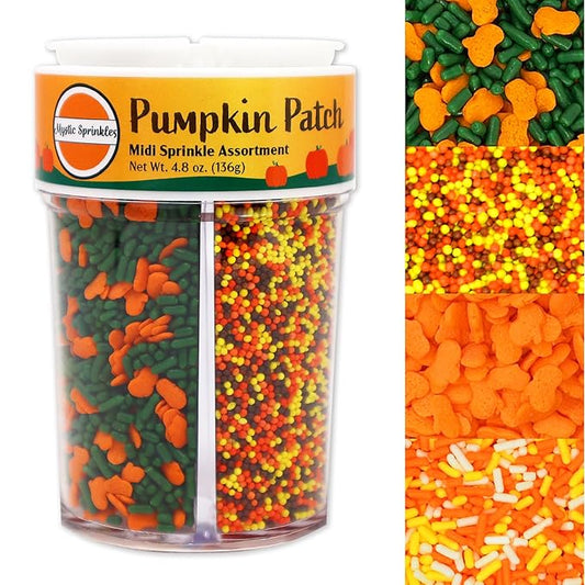 Mystic Sprinkles 4 Cell Sprinkle Assortments (Pumpkin Patch, Midi)