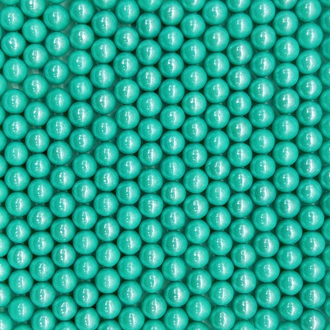 Edible Peacock Green Pearl Sugar Sprinkles Candy 7mm Mini Pearls Cake Decorations Cupcake Toppers Cookie Decorating Perfect for Wedding Party Valentine Halloween Christmas Supplies 3OZ