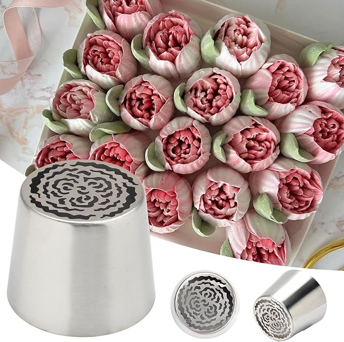 Extra Large Russian Piping Tips for Marshmallows Stainless Steel Flower Frosting Nozzles many styles Cake Decorating Baking tool for Buttercream, Cupcakes Cookies(SL43)