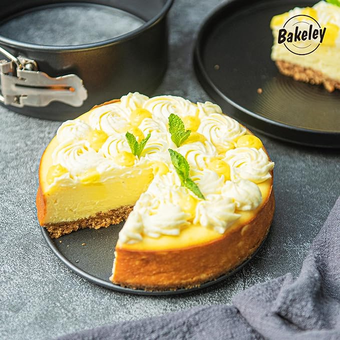 Springform Pan 6.5" Nonstick Cheesecake Pan with Removable Bottom Round Baking Cake Pie Mold for Oven 6.5" x 6.5" Black