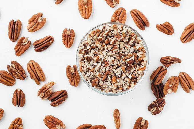Shelled & Raw Chopped Georgia Pecans (4 Lbs) - Handpicked for Freshness & Quality - Bag of Southern Tastiness - Great for Baking & Cooking - Farm Fresh Nuts Brand