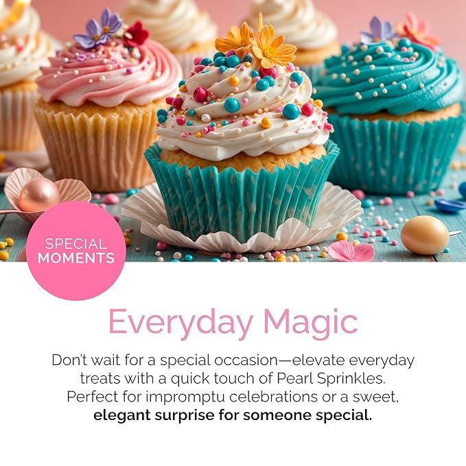 Cake Craft Gold Sugar Pearl Sprinkles – 3-Pack (100g Each) | Elegant Metallic Sprinkles for Cakes, Cupcakes, Cookies & More | Perfect for Weddings, Parties & Special Occasions