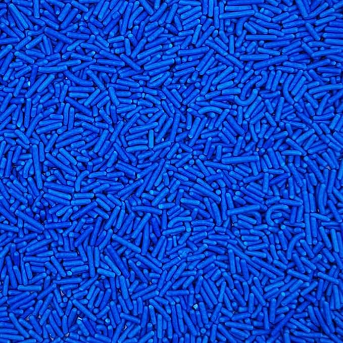 Sentovac Blue Soft Jimmies Sprinkles Edible for Cake Decorating Blue Sprinkles Sugar Candy Cookie Cupcake Topper Ice Cream Baking Decorations Wedding Halloween Christmas Supplies 3.35oz