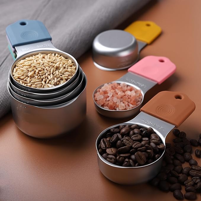 Magnetic Measuring Cups Set of 8 Stainless Steel Magnetic Measuring Cup Heavy Duty Measuring Cups for Dry and Liquid Ingredients