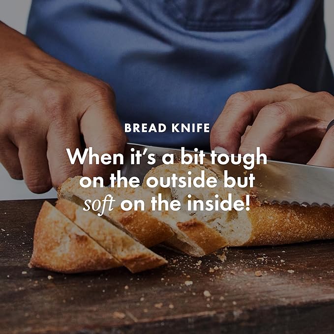 hedley & bennett Bread Knife - 8.6 Inches German High Carbon Stainless Steel, Ultra Sharp Serrated Blade for Homemade Bread, Cakes & Pastries - Shiso (Green)