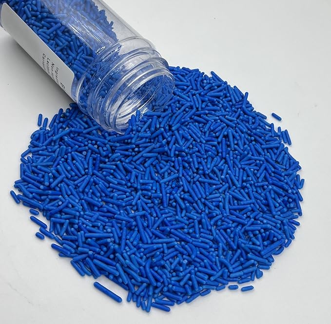 Sentovac Edible Blue Jimmies Sprinkles for Cake Decorating Baking | Cupcake Cookie and Ice Cream Toppers Cake Decorations| Celebrations Wedding Shower Party Chirstmas Supplies 78g/2.75oz