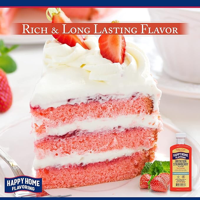 Happy Home Imitation Strawberry Flavoring, Non-Alcoholic, Certified Kosher, 7 oz.
