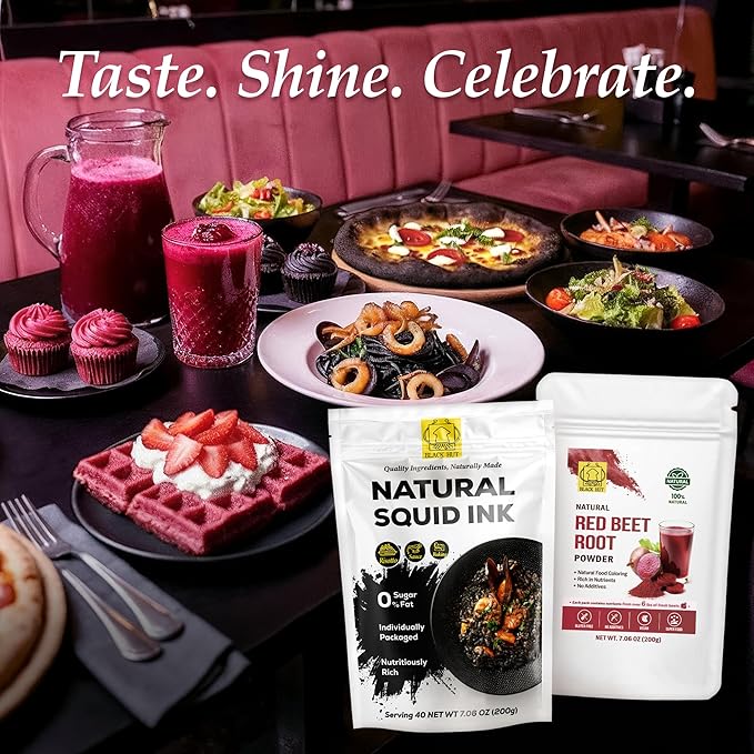 Black Hut Organic Beet Root Powder, High Blood Pressure Supplements, Natural Red Food Coloring for Baking, Juice, Cooking, Raw Ingredient Dye Free Food, Health Nutrients, Non-GMO, Gluten-Free, Vegan Friendly