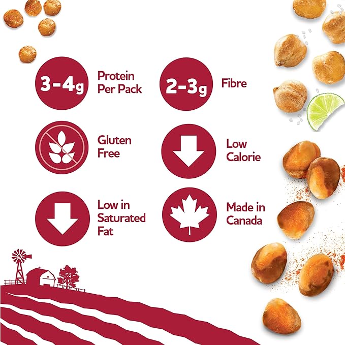 Three Farmers Healthy Variety Snack Packs - Roasted, Never Fried - Protein Rich Zesty Fava, Tangy Chickpeas, BBQ Lentils x 30 Pack - Gluten-Free, Low Calorie, High Fiber, Non-GMO