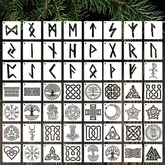 Viking Stencils for Painting 3inch Reusable Runes Stencil Celtic Template Stencils for Crafts Paint Stencils for Painting on Wood Wall Card Fabrics