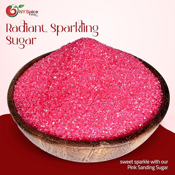 NY Spice Shop Pink Sanding Sugar - 3 Pound Sweet Colorful Edible Sprinkles For Candy Dish - Sugar Sprinkles For Cake Decorating Cookies Basket & Dishes