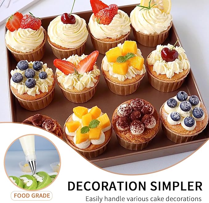 24 Inch Piping Bags Disposable,Thickened 50pcs Large Piping Bags,Anti Burst Extra Large Piping Bags,Food Grade Cake Piping Bags,Tipless Piping Bags for Cake Cupcakes Cookies Frosting