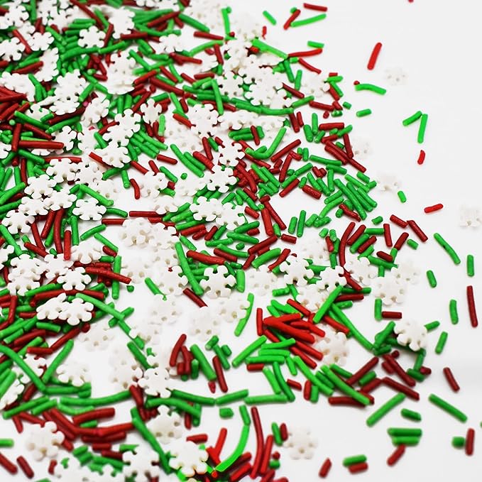Christmas Sprinkles - Holiday Sprinkles For Baking And Decorating - A Variety Of Bulk Sprinkles Sure To Fit Every Baking Need For The Holidays - 4 Ounce Variety (Jimmies & Snowflakes)