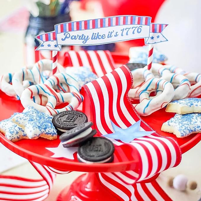 Sprinkles & Confetti 11" Red Cake Stand – Premium Melamine Dessert Display for Weddings, Valentine’s Day, Christmas & Holiday Parties | Elegant Reusable Serving Tray for Cakes & Treats
