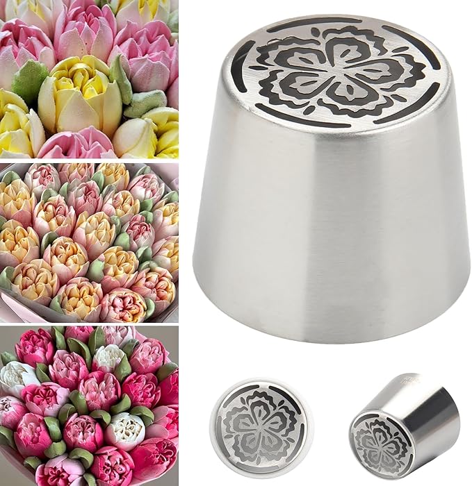 Extra Large Russian Piping Tips for Marshmallows Stainless Steel Flower Frosting Nozzles many styles Cake Decorating Baking tool for Buttercream, Cupcakes Cookies(SL45)