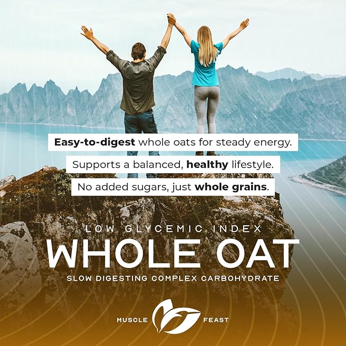Muscle Feast Whole Oat Powder All Natural Complex Carb Non-GMO, Unflavored, 8lb