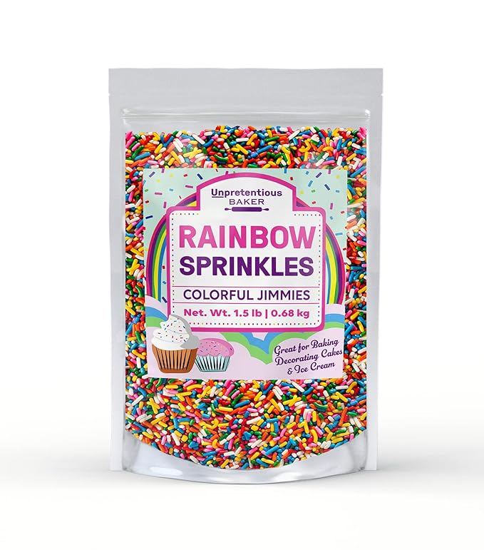 Unpretentious Rainbow Baking Sprinkles (1.5 lb) Bulk Quantity for High-Volume Baking, Dessert Topper
