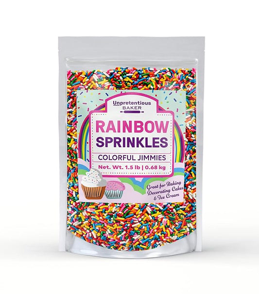 Unpretentious Rainbow Baking Sprinkles (1.5 lb) Bulk Quantity for High-Volume Baking, Dessert Topper