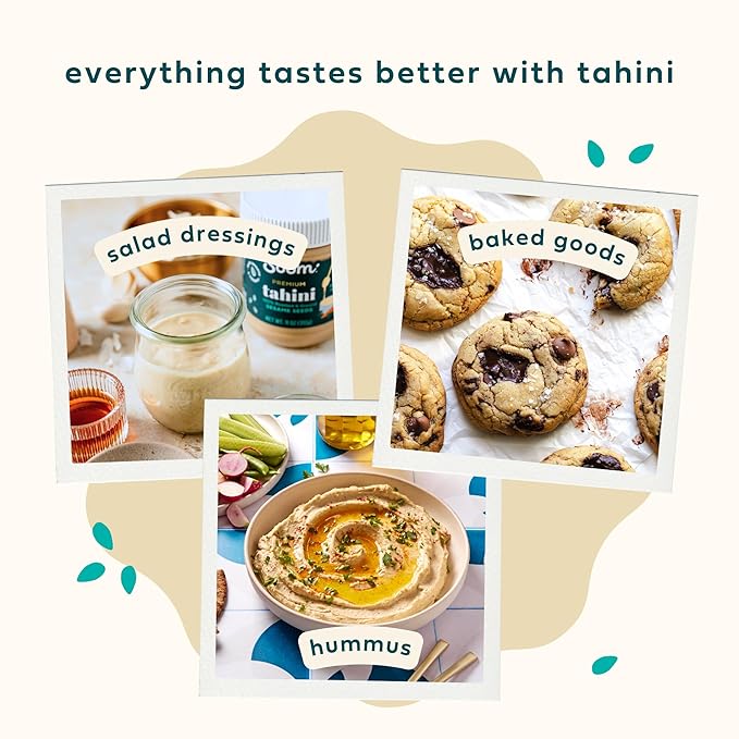 Soom Foods Ground Premium Sesame Tahini Paste 11oz (2 Pack) | Silky Smooth Texture in Hummus, Dips, Dressings | Vegan, Nut-Free, Gluten-Free, Kosher, Keto, Paleo, Whole30