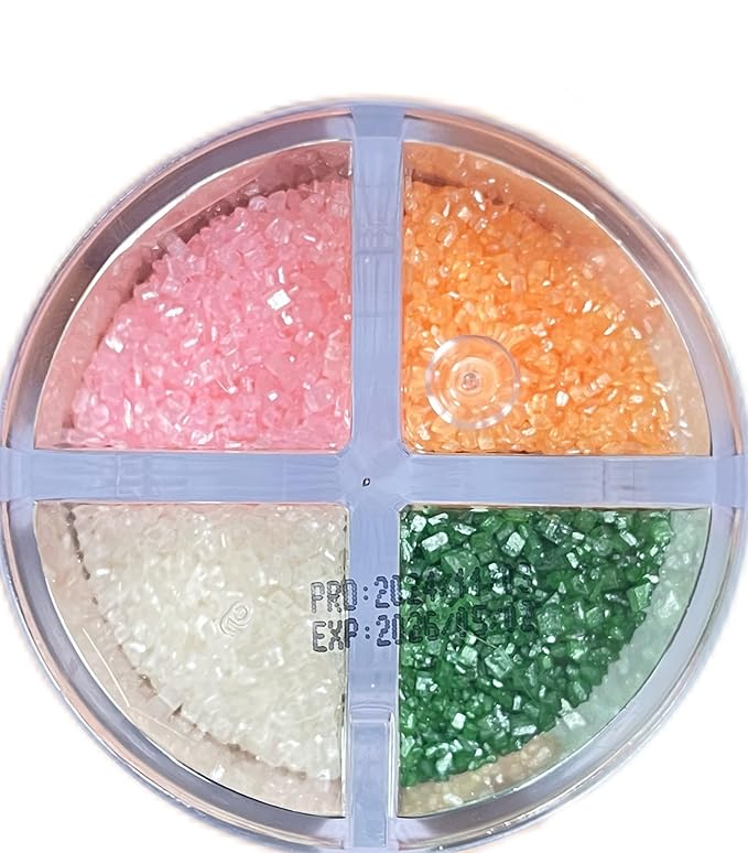 Sentovac Orange Green White and Pink Sanding Sugar Sprinkles | Edible Sprinkles for Cake Decorating | 1 Bottle 3.2oz Cookie Decorating Celebrations Wedding Shower Party Chirstmas Supplies