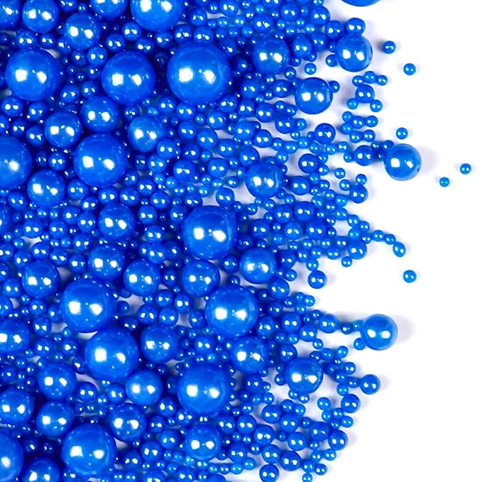 Deep Blue Pearl Sugar Sprinkles, Edible Candy Pearls, 150g/5.29oz, Blue Sprinkles for Cake Decorating, Baking Cake Decorations, Cupcakes, Foodgrade Toppers, Wedding Party Chirstmas Supplies