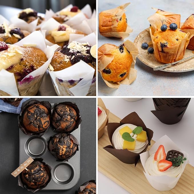 300pcs Cupcake Liners Muffin Liners Tulip Baking Cups Greaseproof Paper Wrapper for Party, Christmas