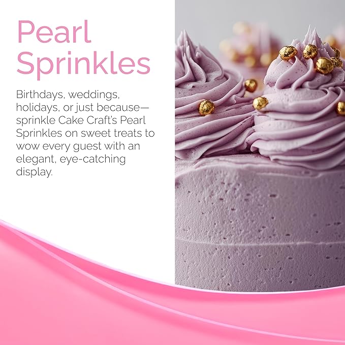 Cake Craft Silver Sugar Pearl Sprinkles – 3-Pack (100g Each) | Elegant Metallic Sprinkles for Cakes, Cupcakes, Cookies & More | Perfect for Weddings, Parties & Special Occasions