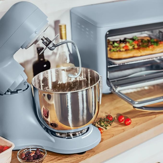 Beautiful 5.3 QT Stand Mixer w/Tilt-Head Design, Stainless Bowl, 300-Watt Power, 12-Speed Control, Includes Beater, Dough Hook, Whisk, Splash Shield (Cornflower Blue)