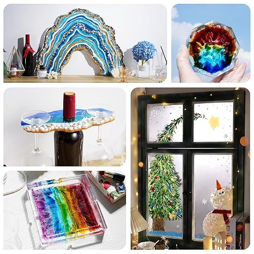 LET'S RESIN EPOXY RESIN 64oz UV Resistant Resin Epoxy, Upgrade Formula Crystal Clear & Bubble Free Epoxy Resin for Coating,Casting,Table Top,Jewelry,Art
