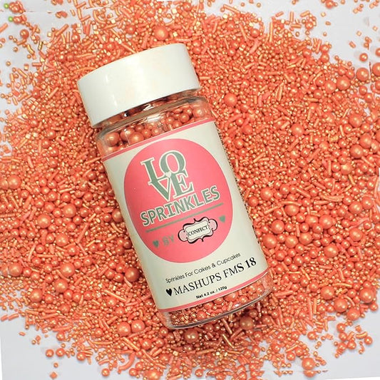 Confect Sprinkles for Cake & Cupcake Decorating – Rose Gold Sprinkles Bottle | Perfect for Wedding, Birthday, & Cookies & Baking Decoration- Vegan, Gluten-Free, Nut-Free, Soy-Free, Dairy-Free, Palm Oil-Free- 4.2 Oz