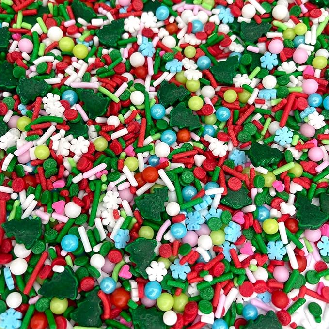 Manvscakes | 4 oz Vintage Christmas sprinkles | Cake sprinkle | Cookie sprinkles | Baking | Holiday sprinkles | Pink and green sprinkle