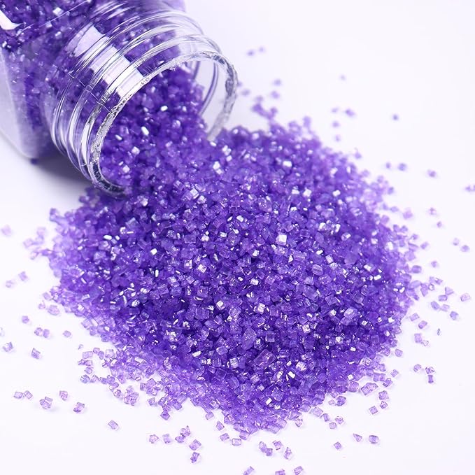 Purple Sanding Sugar for Baking, Edible Sparkling Sugar Sprinkles Coarse Sugar Crystals for Cake Decoration Cookie Cupcake Topper Ice Cream Topping Supplies 150g/5.3oz