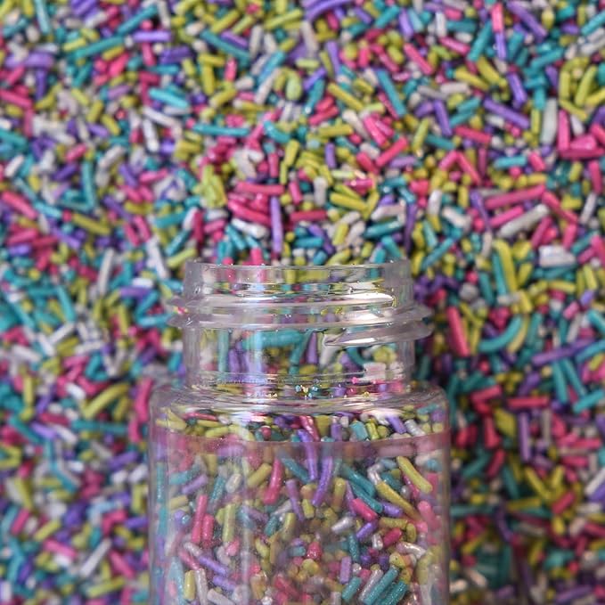 Confect Rainbow Sprinkles Mix – Custom Blend Jimmies for Cake, Cupcake & Cookie Decorating – (Frosted Rainbow) Vegan, Gluten-Free, Nut-Free, Soy-Free, Dairy-Free, Palm Oil-Free- 4.2 oz (Frosted Rainbow)