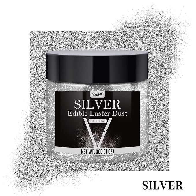 Edible Glitter - 30g / 1oz Luster Dust Edible Glimmer Powder for Sparkling Drinks, Foods, Wine, Cake - Food Grade Shimmer Dust Powder for Baking, Beverage, Cookies Decoration