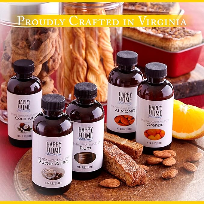 Happy Home Flavoring Natural Lemon Baking Flavor Emulsion - Certified Kosher, 4 oz.